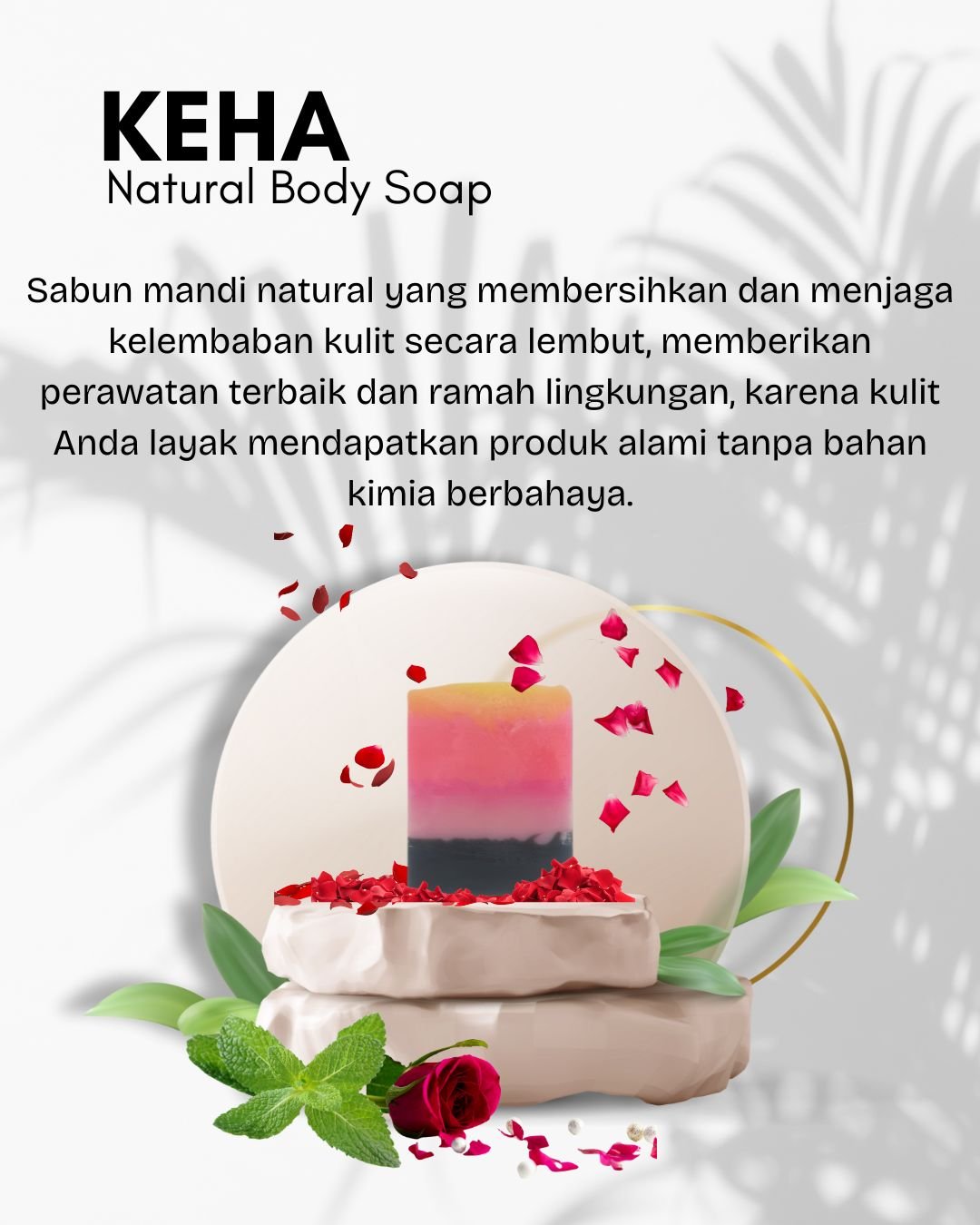 Rose Blossom – Sabun Natural Mawar Mewah dengan Charcoal & Shea Butter - Gambar 3