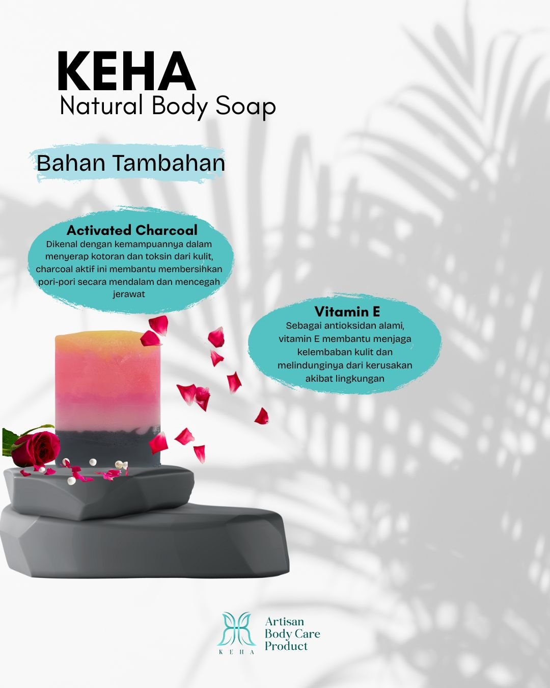 Rose Blossom – Sabun Natural Mawar Mewah dengan Charcoal & Shea Butter - Gambar 5