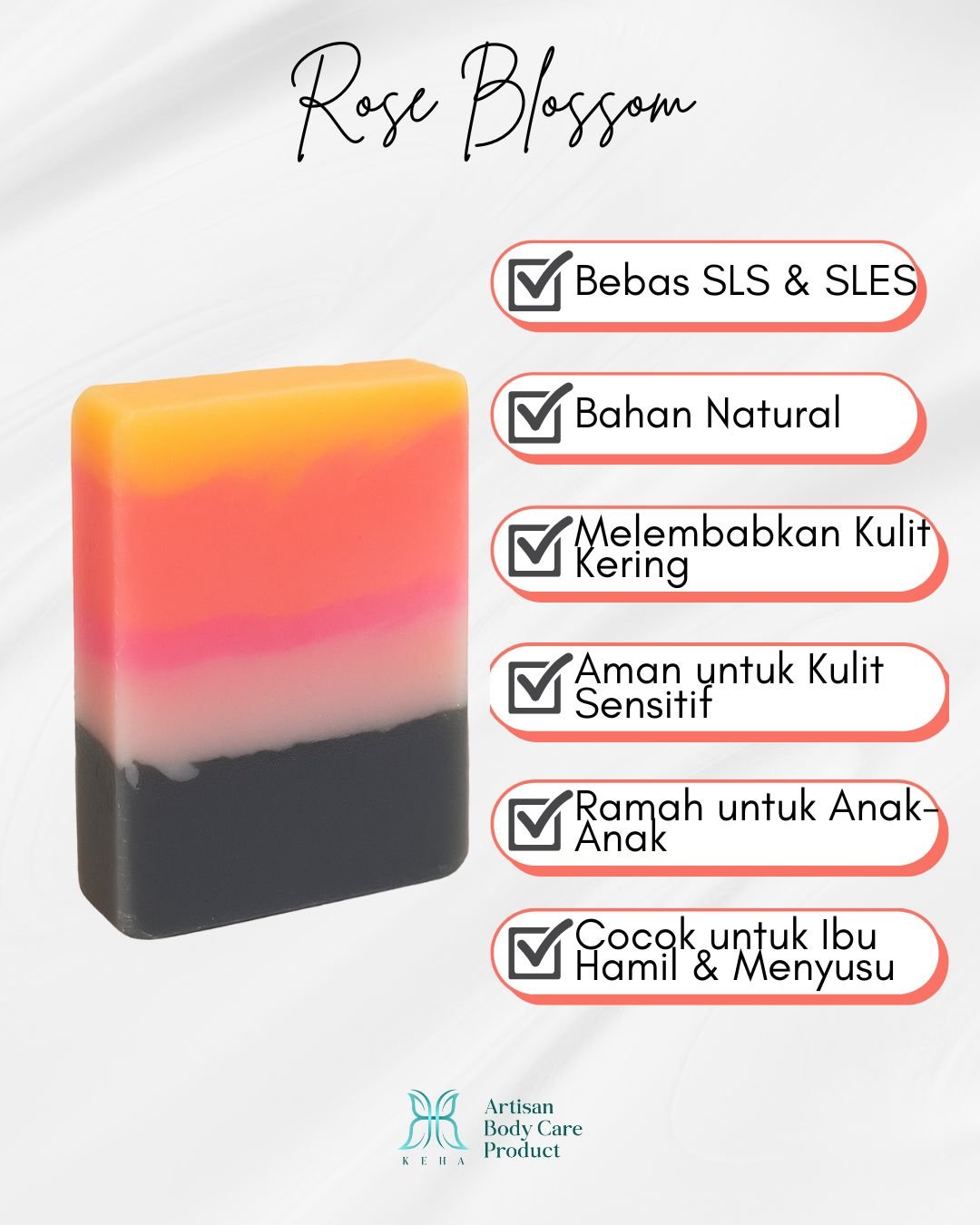 Rose Blossom – Sabun Natural Mawar Mewah dengan Charcoal & Shea Butter - Gambar 6